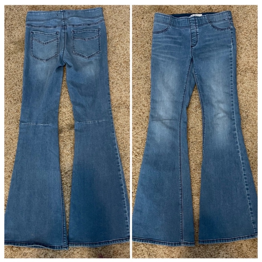 Free People Pull-On Kick Flare Low rise Flare Jeans SZ 28